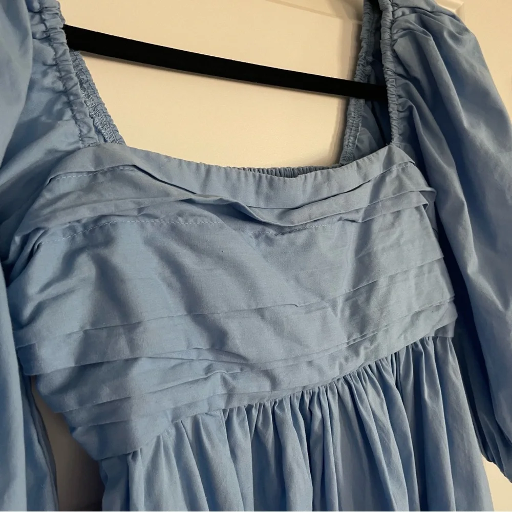Abercrombie & Fitch Baby Blue Emerson Puff Sleeve Mini Dress - Picture 4 of 8